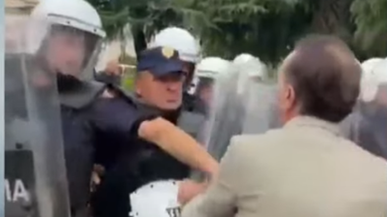 VIDEO/ Përplasja në Kuvend, MOMENTI kur efektivi i FNSH i nxjerr armën deputetit të opozitës