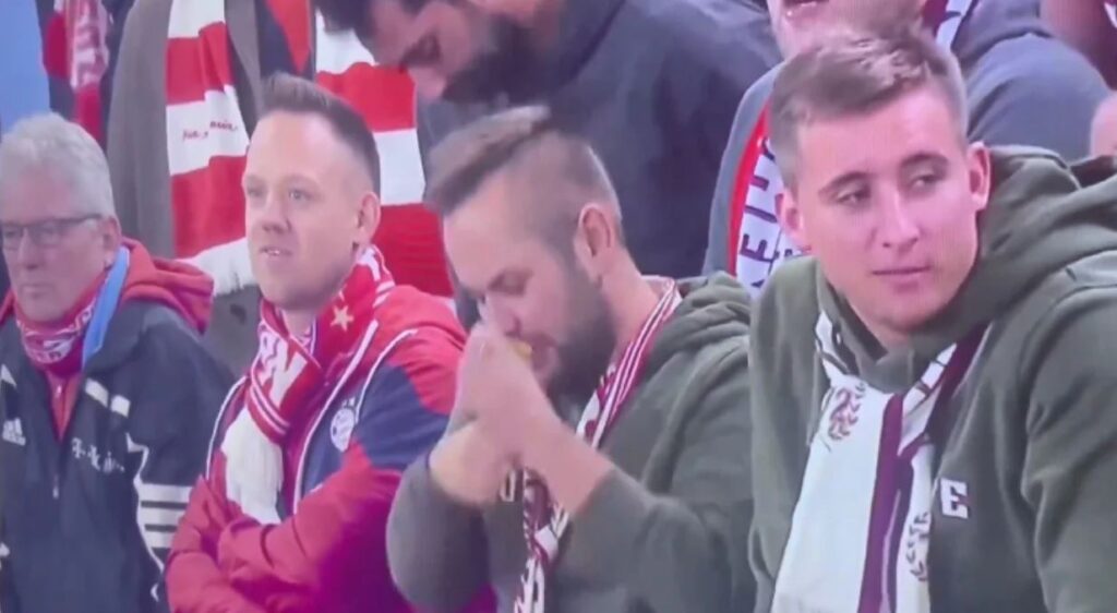 Pamjet që po bëjnë xhiron e botës/ Momenti kur tifozi i Bayern-it pin drogë gjatë ndeshjes së Championsit (VIDEO)
