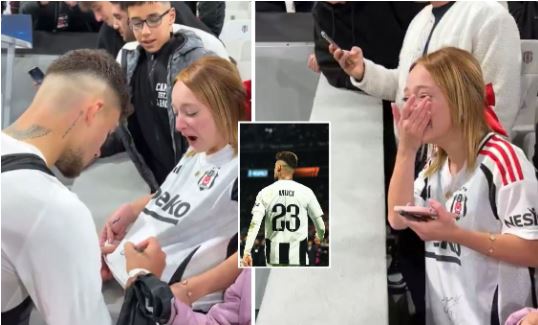 Moment emocionues/ Mori një nënshkrim nga Ernest Muçi, tifozja turke shpërthen në lot (VIDEO) Moment emocionues/ Mori një nënshkrim nga Ernest Muçi, tifozja turke shpërthen në lot (VIDEO)