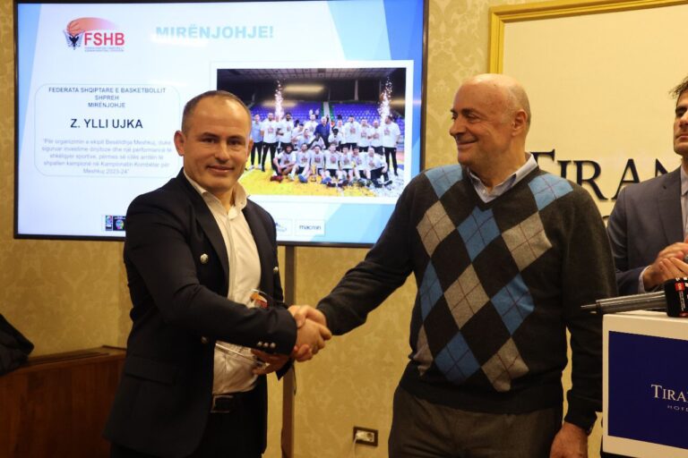 Presidenti i Besëlidhjes, Ylli Ujka nderohet me çmimin e Mirënjohjes nga Federata Shqiptare e Basketbollit