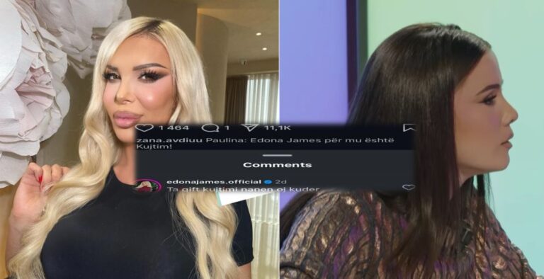 Moderatorja: Edona James ka ndyshuar ligjin e natyrës/ Ish-banorja e BBVK: Të q**t Kujtimi nanën oj b*shtër Moderatorja: Edona James ka ndyshuar ligjin e natyrës/ Ish-banorja e BBVK: Të q**t Kujtimi nanën oj b*shtër