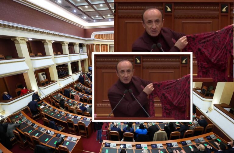 "Gratë e këtyre duan rroba 3 mijë euro”/ Dashnor Sula vjen me fustan në Kuvend: Gratë e këtyre e duan mbi 3 mijë euro