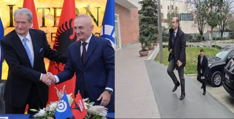 Koalicioni për Zgjedhjet e 11 Majit/ Tedi Blushi dhe Edmond Haxhinasto takim në selinë e PD-së Koalicioni për Zgjedhjet e 11 Majit/ Tedi Blushi dhe Edmond Haxhinasto takim në selinë e PD-së