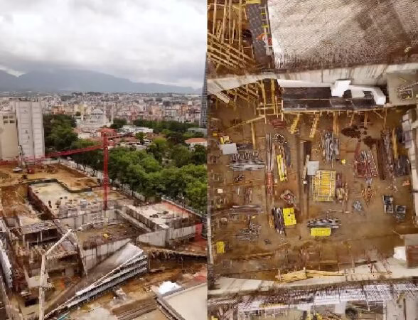 Rama ndan pamjet nga kantieri i ndërtimit të Teatrit: Gur i çmuar mes gjerdanit…