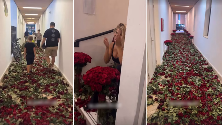 Luana Vjollca “shqetëson” pallatin për ditëlindjen e 34-të, banorët ecin mbi lule