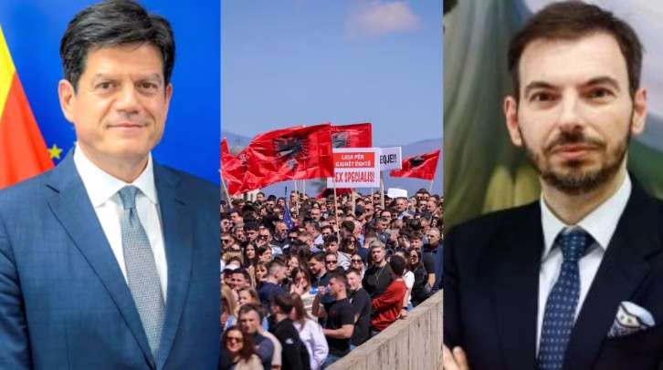 “Gjuha shqipe nuk negociohet”/ Ambasadorët e BE dhe Italisë në krah të studentëve shqiptarë në RMV: Kërkesa plotësisht legjitime