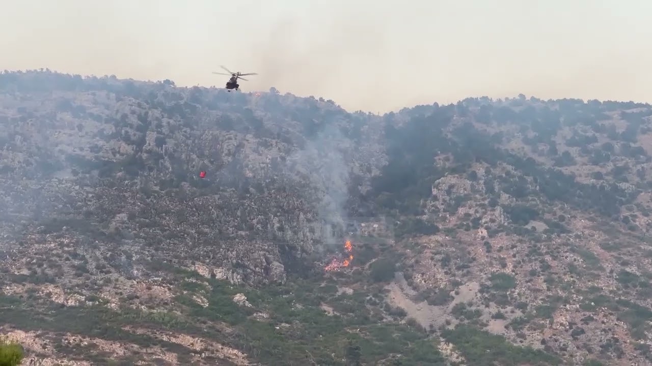 Alarm në Shëngjin: Ndërhyn helikopteri për shuarjen e flakëve
